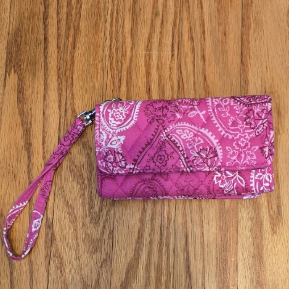 Pink Paisley Wristlet